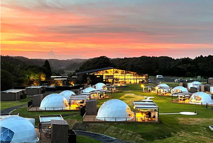 The layout of dome tents was decided based on the undulating landscape