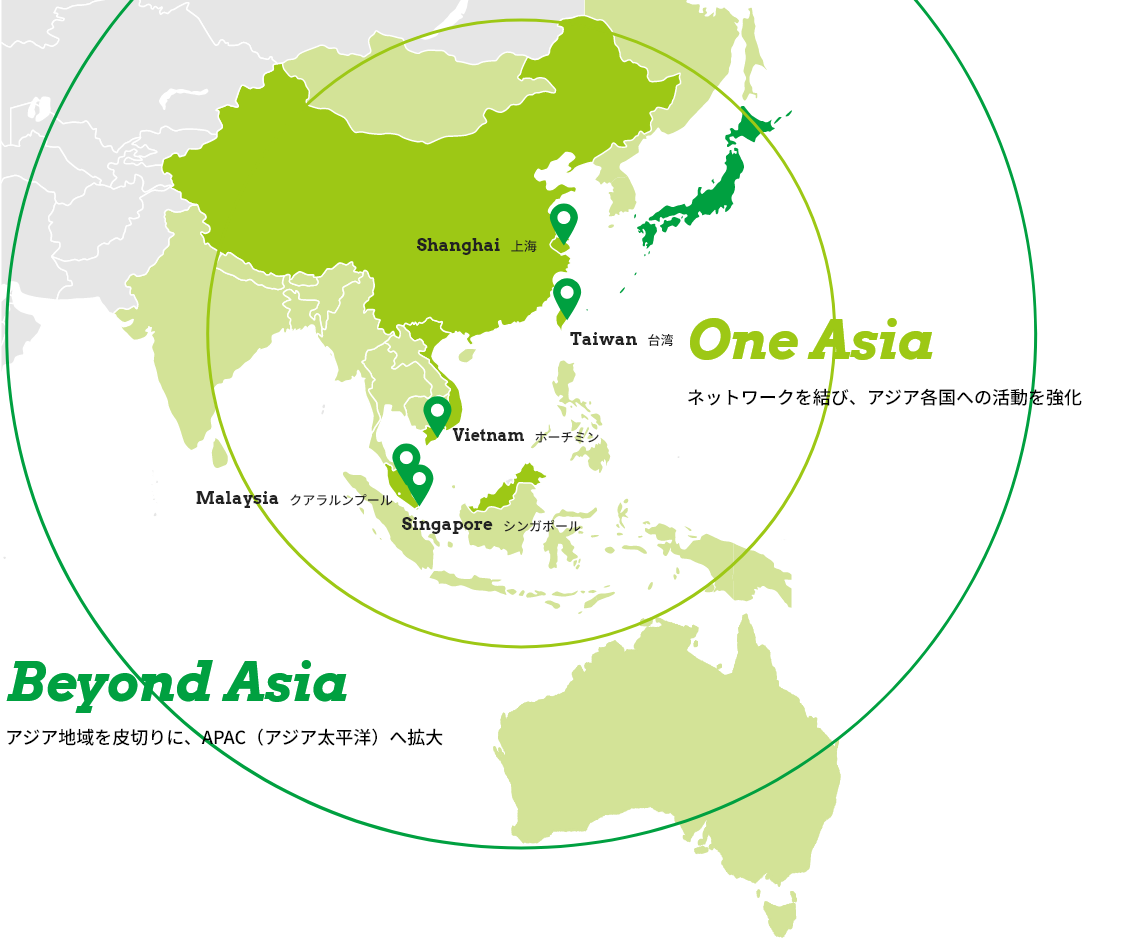 One AsiaとBeyond Asiaの地図