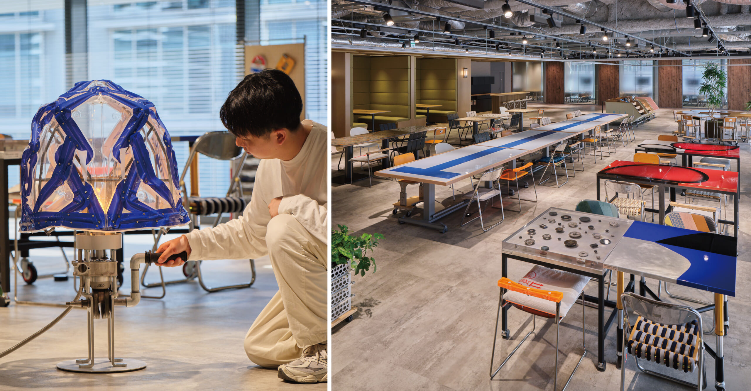 船場とヤマハ発動機がバイク部品を使ったファニチャーを共創