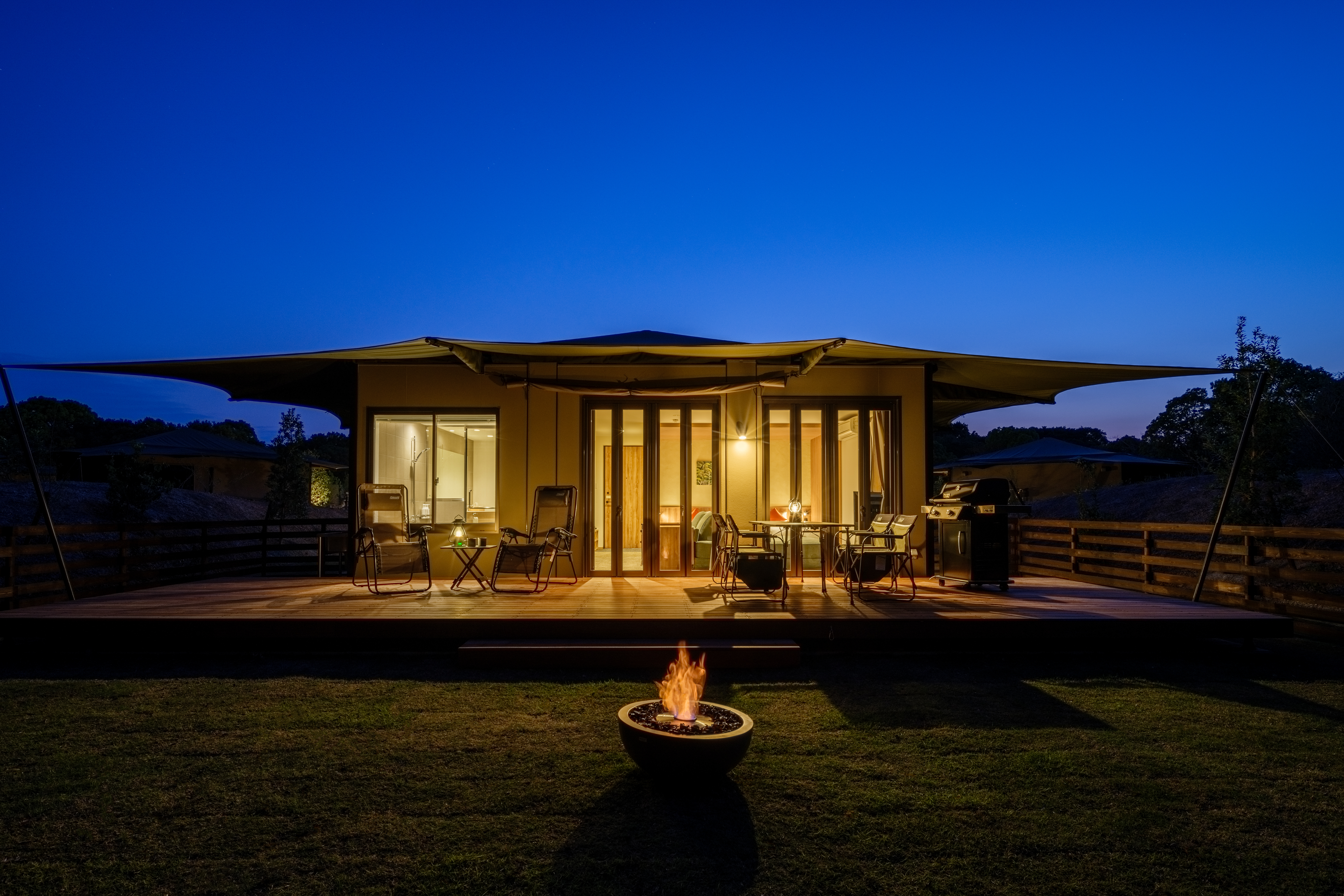Semba designs and constructs an ethical glamping resort, NEMU Forest Villa, using shipping containers 